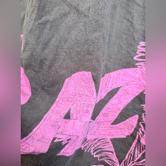 Anthropologie farm rio graphic tee shirt dress tiered pink brown L - Picture 6 of 7